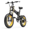 LANKELEISI X3000 Plus Folding Electric Mountain Bike Big Fork 20*4.0 Inch Fat Tires 48V 1000W Motor 17.5Ah Battery 43Km/h Max Speed Shimano 7-Speed Gear IP54 Waterproof - Black & Grey -rockbros-shop LANKELEISI X3000 Plus Folding Electric Mountain Bike Big Grey 516919 3