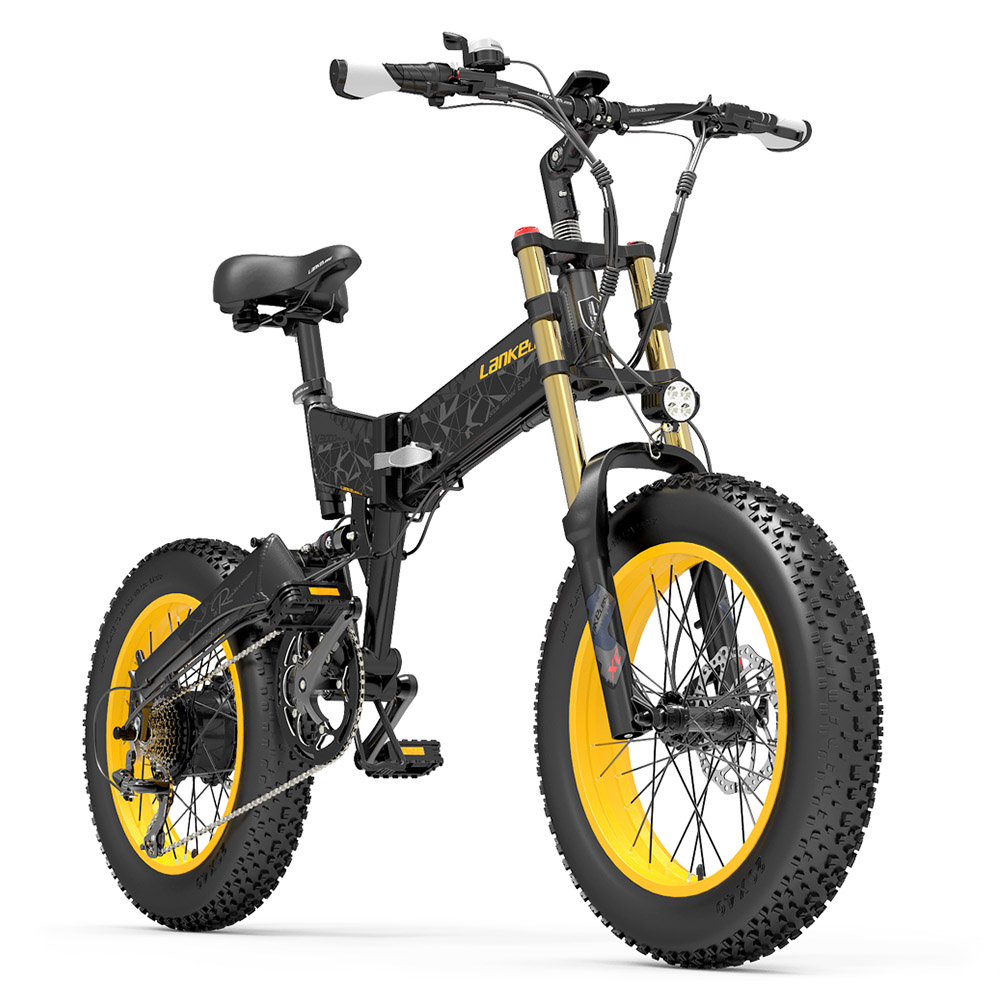 LANKELEISI X3000 Plus Folding Electric Mountain Bike Big Fork 20*4.0 Inch Fat Tires 48V 1000W Motor 17.5Ah Battery 43Km/h Max Speed Shimano 7-Speed Gear IP54 Waterproof - Black & Grey LANKELEISI X3000 Plus Folding Electric Mountain Bike Big Fork 20*4.0 Inch Fat Tires 48V 1000W Motor 17.5Ah Battery 43Km/h Max Speed Shimano 7-Speed Gear IP54 Waterproof - Black & Grey -rockbros-shop LANKELEISI X3000 Plus Folding Electric Mountain Bike Big Grey 516919 4