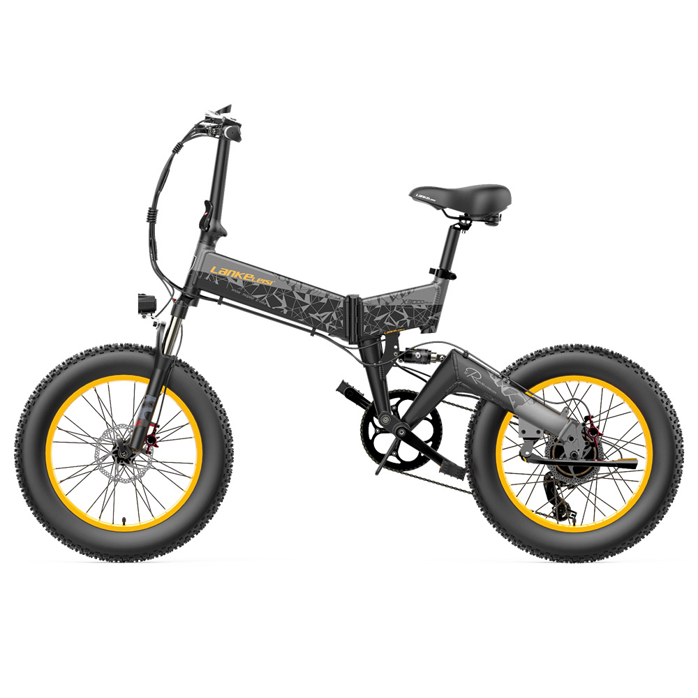 LANKELEISI X3000 Plus Folding Electric Mountain Bike 20*4.0 Inch Fat Tires 1000W Motor 40Km/h Max Speed 48V 17.5Ah Battery 100KM Range 180KG Max Load Shimano 7 Speed Double Shock Absorption - Grey LANKELEISI X3000 Plus Folding Electric Mountain Bike 20*4.0 Inch Fat Tires 1000W Motor 40Km/h Max Speed 48V 17.5Ah Battery 100KM Range 180KG Max Load Shimano 7 Speed Double Shock Absorption - Grey -rockbros-shop LANKELEISI X3000 Plus Folding Electric Mountain Bike Grey 502671 1
