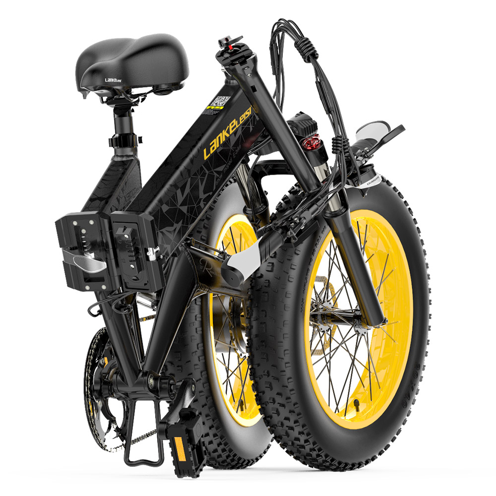 LANKELEISI X3000 Plus Folding Electric Mountain Bike 20*4.0 Inch Fat Tires 1000W Motor 40Km/h Max Speed 48V 17.5Ah Battery 100KM Range 180KG Max Load Shimano 7 Speed Double Shock Absorption - Grey LANKELEISI X3000 Plus Folding Electric Mountain Bike 20*4.0 Inch Fat Tires 1000W Motor 40Km/h Max Speed 48V 17.5Ah Battery 100KM Range 180KG Max Load Shimano 7 Speed Double Shock Absorption - Grey -rockbros-shop LANKELEISI X3000 Plus Folding Electric Mountain Bike Grey 502671 4