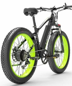 LANKELEISI XC4000 Electric Bike 26*4.0 Inch Fat Tires 1000W Motor 40Km/h Max Speed 48V 17.5Ah Battery Shimano 7 Speed 120Km Range 180Kg Max Load - Green -rockbros-shop LANKELEISI XC4000 Electric Bike 48V 1000W Motor Green 502660 1