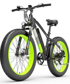 LANKELEISI XC4000 Electric Bike 26*4.0 Inch Fat Tires 1000W Motor 40Km/h Max Speed 48V 17.5Ah Battery Shimano 7 Speed 120Km Range 180Kg Max Load - Green -rockbros-shop LANKELEISI XC4000 Electric Bike 48V 1000W Motor Green 502660 2