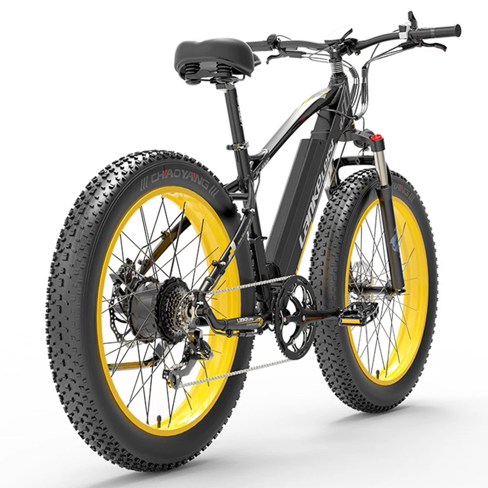 LANKELEISI XC4000 Electric Bike 26*4.0 Inch Fat Tires 1000W Motor 40Km/h Max Speed 48V 17.5Ah Battery Shimano 7 Speed 120Km Range 1800Kg Max Load - Yellow 6 LANKELEISI XC4000 Electric Bike 26*4.0 Inch Fat Tires 1000W Motor 40Km/h Max Speed 48V 17.5Ah Battery Shimano 7 Speed 120Km Range 1800Kg Max Load - Yellow - Image 4