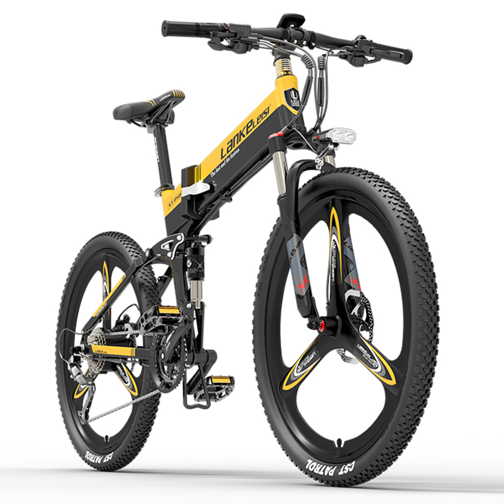 LANKELEISI XT750 Electric Bike Sports Version 26*1.95 Inch Kenda Tire 500W Motor 35KM/H 48V 14.5Ah Battery 100KM Range Shimano 27 Speed - Yellow LANKELEISI XT750 Electric Bike Sports Version 26*1.95 Inch Kenda Tire 500W Motor 35KM/H 48V 14.5Ah Battery 100KM Range Shimano 27 Speed - Yellow -rockbros-shop LANKELEISI XT750 Sports Version Electric Bike Yellow 502663 2