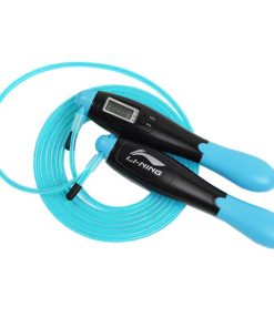 LI-NING Counting Electronic Skipping Rope 2.8m Length Adjustable HD Display Durable Wire Rope Double Button ABS Anti-slip Handle Four Modes - Blue