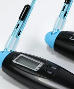 LI-NING Counting Electronic Skipping Rope 2.8m Length Adjustable HD Display Durable Wire Rope Double Button ABS Anti-slip Handle Four Modes - Blue -rockbros-shop Li Ning Counting Electronic Skipping Rope For Students Blue 889977