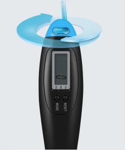 LI-NING Counting Electronic Skipping Rope 2.8m Length Adjustable HD Display Durable Wire Rope Double Button ABS Anti-slip Handle Four Modes - Blue -rockbros-shop Li Ning Counting Electronic Skipping Rope For Students Blue 889978