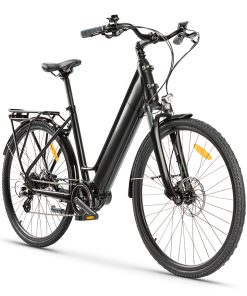 MAGMOVE CEH55M 28 Inch City Electric Bike Bafang Mid-Drive 250W Motor 25Km/h Speed 36V 13Ah LISHEN Detachable Battery 100KM Max Range 150KG Load Double Disc Brakes Shimano 8-Speed Gear Front Shock Absorption - Step Thru -rockbros-shop MAGMOVE CEH55M 28 City E bike for Female 517070 2