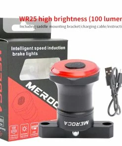 MEROCA WR25 Smart Bike Saddle Tail Light Brake Sensing Bicycle Rear Flashlight With 500mAh Battery 4 Light Modes -rockbros-shop MEROCA WR25 Bike Saddle Smart Brake Sensing Tail Light 498611 4