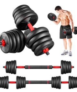 MOVTOTOP 2-in-1 Adjustable Dumbbell Set, 30kg Total Weight, 16Pcs 1.25/1.5/2.0/2.5kg Dumbbell Plates Training Tools