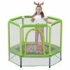 55" Toddlers Trampoline With Safety Enclosure Net And Ocean Balls, Indoor Outdoor Mini Trampoline For Kids - Green -rockbros-shop MS197020AAF 455313 4