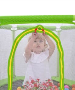 55" Toddlers Trampoline With Safety Enclosure Net And Ocean Balls, Indoor Outdoor Mini Trampoline For Kids - Green -rockbros-shop MS197020AAF 455313 6