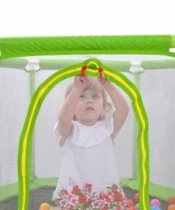 55" Toddlers Trampoline With Safety Enclosure Net And Ocean Balls, Indoor Outdoor Mini Trampoline For Kids - Green 13 55" Toddlers Trampoline With Safety Enclosure Net And Ocean Balls, Indoor Outdoor Mini Trampoline For Kids - Green -rockbros-shop MS197020AAF 455313 6