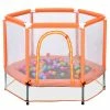 55" Toddlers Trampoline With Safety Enclosure Net And Ocean Balls, Indoor Outdoor Mini Trampoline For Kids - Orange 2 55" Toddlers Trampoline With Safety Enclosure Net And Ocean Balls, Indoor Outdoor Mini Trampoline For Kids - Orange -rockbros-shop MS197020AAG 455315 0