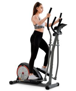 Merax Cross Portable Trainer Elliptical With LCD Display Equipment Stand For Home Exercises 8 Levels - Silver