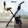 Merax Foldable Cycling Exercise Bike With LCD Screen Adjustable Height And Arm Resistance Bands For Indoor Workout - White -rockbros-shop Merax Foldable Cycling Bike with LCD Screen Adjustable Height and Arm 426383 0 2