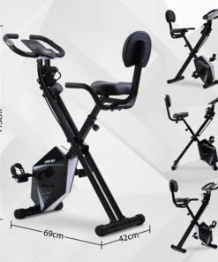 Merax Foldable Cycling Exercise Bike With LCD Screen Adjustable Height And Arm Resistance Bands For Indoor Workout - White 11 Merax Foldable Cycling Exercise Bike With LCD Screen Adjustable Height And Arm Resistance Bands For Indoor Workout - White -rockbros-shop Merax Foldable Cycling Bike with LCD Screen Adjustable Height and Arm 426383 4 1