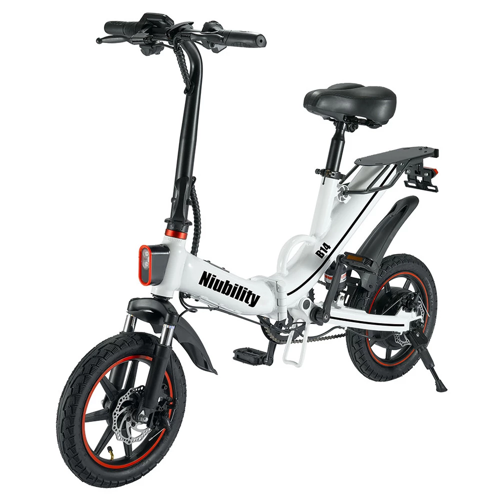 Niubility B14 Electric Moped Folding Bike 14 Inch 400W Motor 48V 15Ah Battery Up To 100KM Mileage Max 25km/h Double Disc Brake APP Control - White 7 Niubility B14 Electric Moped Folding Bike 14 Inch 400W Motor 48V 15Ah Battery Up To 100KM Mileage Max 25km/h Double Disc Brake APP Control - White - Image 5