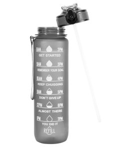 OOLACTIVE GF-1202 34oz Water Bottle With Straw Motivational Water Bottle With Time Marker - Black -rockbros-shop OOLACTIVE GF 1202 34oz Motivational Water Bottle with Straw 507108 4