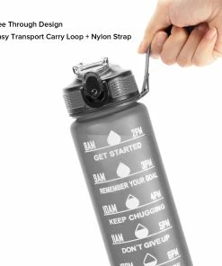 OOLACTIVE GF-1202 34oz Water Bottle With Straw Motivational Water Bottle With Time Marker - Black 13 OOLACTIVE GF-1202 34oz Water Bottle With Straw Motivational Water Bottle With Time Marker - Black -rockbros-shop OOLACTIVE GF 1202 34oz Motivational Water Bottle with Straw 507108 5