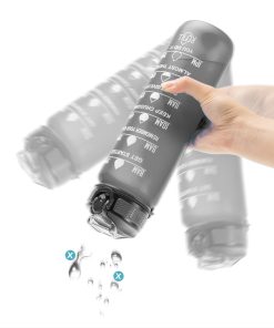 OOLACTIVE GF-1202 34oz Water Bottle With Straw Motivational Water Bottle With Time Marker - Black -rockbros-shop OOLACTIVE GF 1202 34oz Motivational Water Bottle with Straw 517274 3