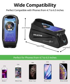 OOLACTIVE LF-0402 Bike Phone Front Frame Bag Bicycle Phone Mount Top Tube Bag Compatible Phone 4.7-6.5 Inch 5 OOLACTIVE LF-0402 Bike Phone Front Frame Bag Bicycle Phone Mount Top Tube Bag Compatible Phone 4.7-6.5 Inch -rockbros-shop OOLACTIVE LF 0402 Bike Phone Front Frame Bag 4 7 6 5 Inch 508838 3