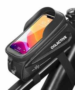 OOLACTIVE LF-0402 Bike Phone Front Frame Bag Bicycle Phone Mount Top Tube Bag Compatible Phone 4.7-6.5 Inch