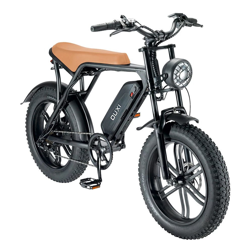 OUXI V8 Electric Bike 20*4.0 Inch Fat Tires 750W Motor 50Km/h Max Speed 48V 15Ah Battery Retro Ebike Max Load 150kg Dual Disc Brake Shimano 7-Speed Gear 8 OUXI V8 Electric Bike 20*4.0 Inch Fat Tires 750W Motor 50Km/h Max Speed 48V 15Ah Battery Retro Ebike Max Load 150kg Dual Disc Brake Shimano 7-Speed Gear - Image 6