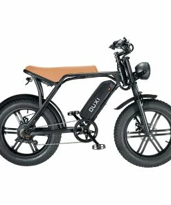 OUXI V8 Electric Bike 20*4.0 Inch Fat Tires 750W Motor 50Km/h Max Speed 48V 15Ah Battery Retro Ebike Max Load 150kg Dual Disc Brake Shimano 7-Speed Gear