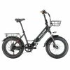 Philodo Bikes PHILODO H4 Foldable Step-Thru Fat Bike 20 Inch 48V 13Ah Removable Battery 250W Motor 25km/h Dual Brakes - Black -rockbros-shop PHILODO H4 Foldable Step Thru Fat Bike 20 Inch Black 507613 0