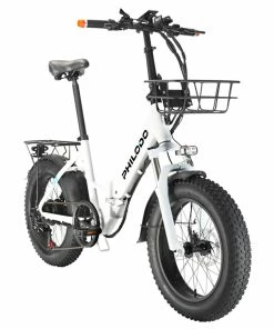 Philodo Bikes PHILODO H4 Foldable Step-Thru Fat Bike 20 Inch 48V 13Ah Removable Battery 250W Motor 25km/h Dual Brakes - White -rockbros-shop PHILODO H4 Foldable Step Thru Fat Bike 20 Inch White 507612 1