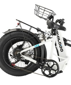 Philodo Bikes PHILODO H4 Foldable Step-Thru Fat Bike 20 Inch 48V 13Ah Removable Battery 250W Motor 25km/h Dual Brakes - White -rockbros-shop PHILODO H4 Foldable Step Thru Fat Bike 20 Inch White 507612 4