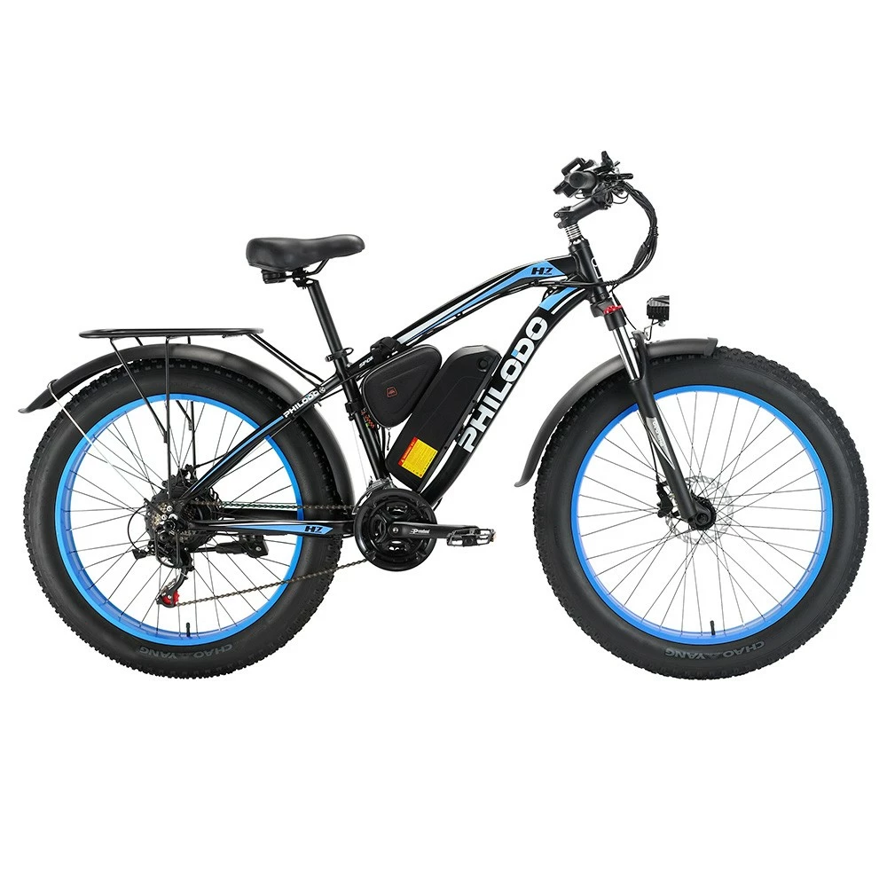 Philodo Bikes PHILODO H7 2.0 Electric Mountain Bike 26*4.0 Inch Fat Tires 48V 13Ah 1000W High-speed Motor 50Km/h Max Speed 65KM Range Removable Battery 21 Speed Gear All Terrain Fat Bike Black & Blue 4 Philodo Bikes PHILODO H7 2.0 Electric Mountain Bike 26*4.0 Inch Fat Tires 48V 13Ah 1000W High-speed Motor 50Km/h Max Speed 65KM Range Removable Battery 21 Speed Gear All Terrain Fat Bike Black & Blue - Image 2