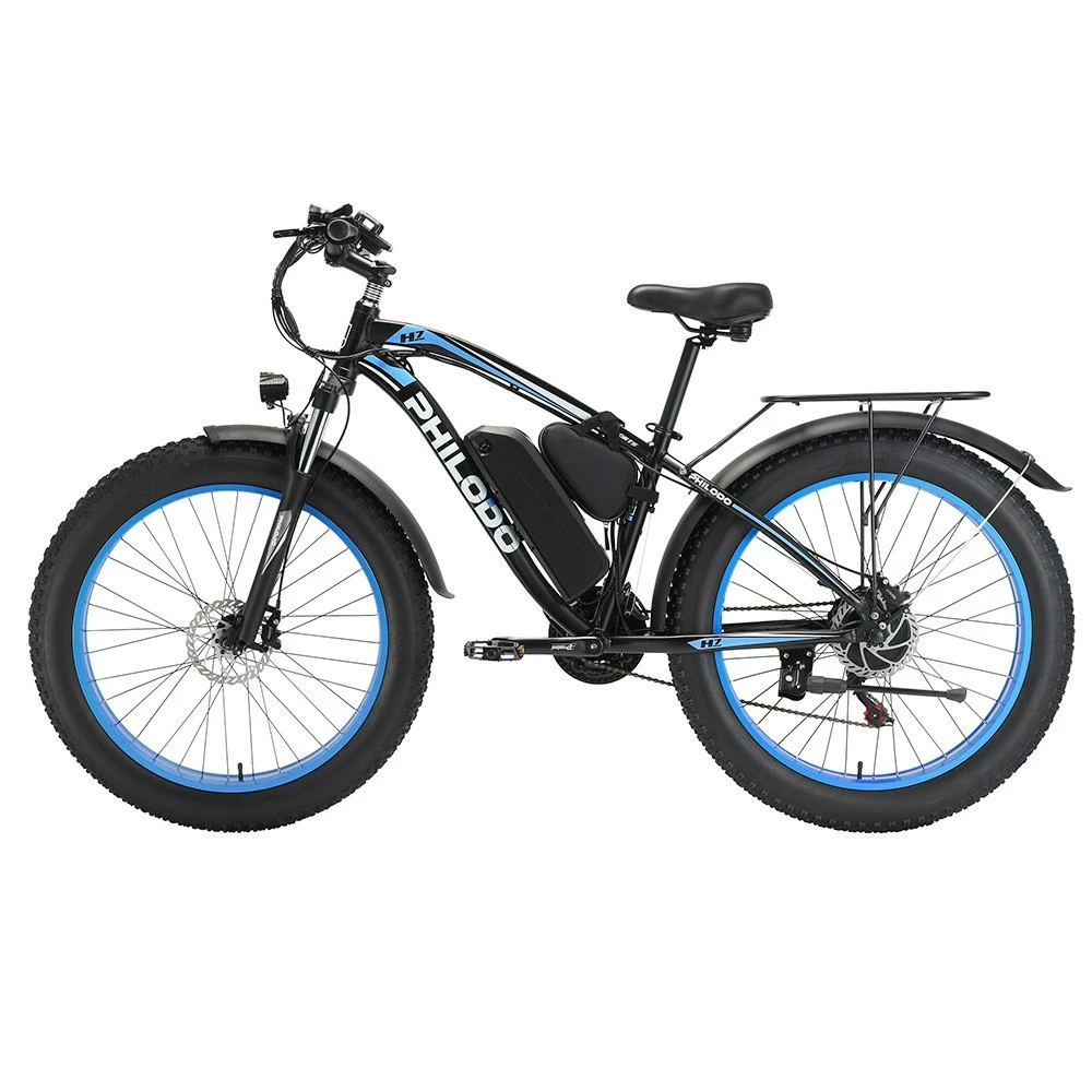 Philodo Bikes PHILODO H7 2.0 Electric Mountain Bike 26*4.0 Inch Fat Tires 48V 13Ah 1000W High-speed Motor 50Km/h Max Speed 65KM Range Removable Battery 21 Speed Gear All Terrain Fat Bike Black & Blue 5 Philodo Bikes PHILODO H7 2.0 Electric Mountain Bike 26*4.0 Inch Fat Tires 48V 13Ah 1000W High-speed Motor 50Km/h Max Speed 65KM Range Removable Battery 21 Speed Gear All Terrain Fat Bike Black & Blue - Image 3