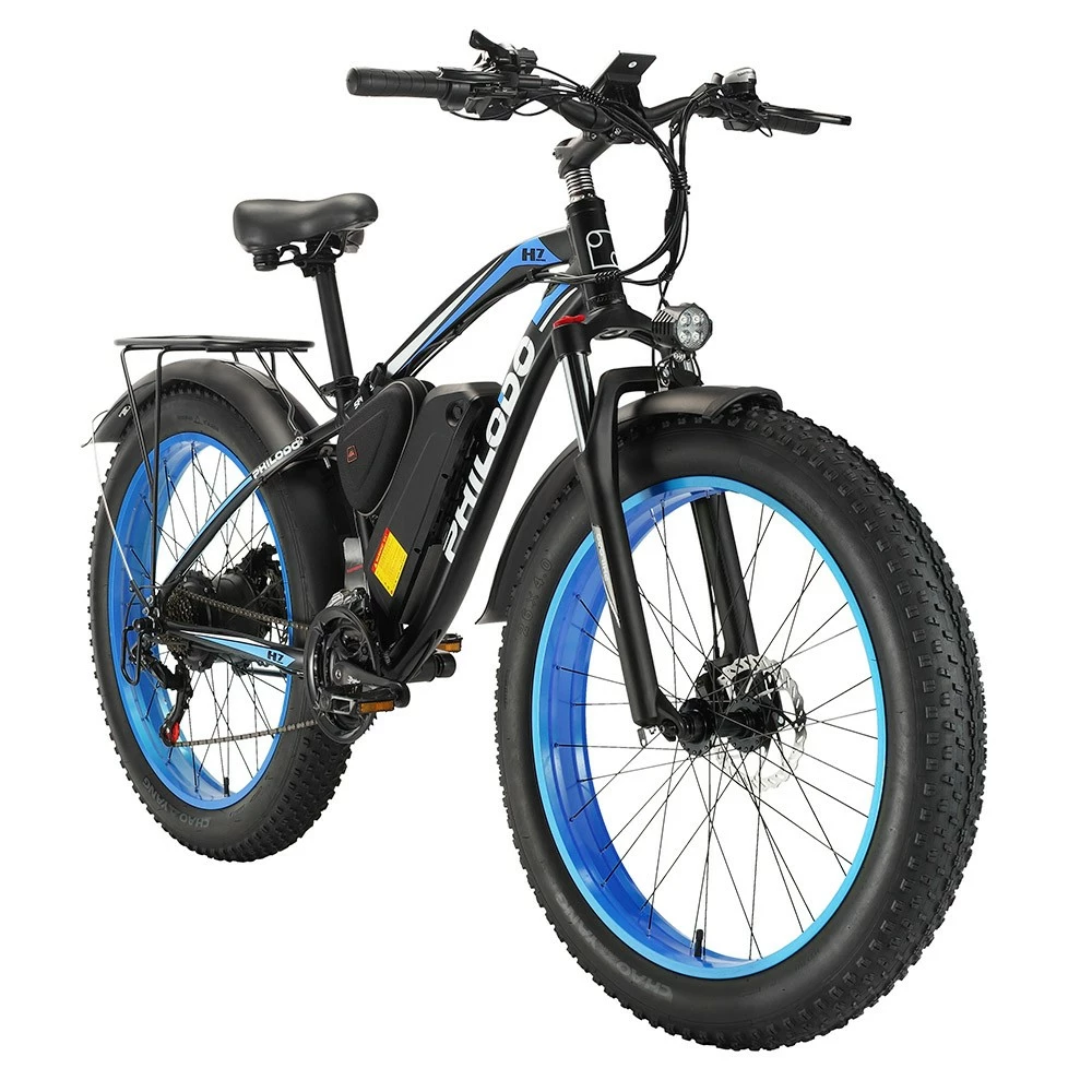 Philodo Bikes PHILODO H7 2.0 Electric Mountain Bike 26*4.0 Inch Fat Tires 48V 13Ah 1000W High-speed Motor 50Km/h Max Speed 65KM Range Removable Battery 21 Speed Gear All Terrain Fat Bike Black & Blue 6 Philodo Bikes PHILODO H7 2.0 Electric Mountain Bike 26*4.0 Inch Fat Tires 48V 13Ah 1000W High-speed Motor 50Km/h Max Speed 65KM Range Removable Battery 21 Speed Gear All Terrain Fat Bike Black & Blue - Image 4