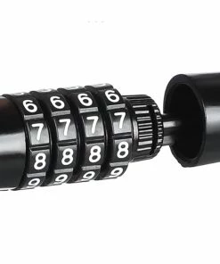 Portable Mini Bicycle Lock Security 4 Digit Resettable Combination Coiling Cable Lock - Black -rockbros-shop Portable Mini Bicycle Lock Security 4 Digit Resettable Black 907940