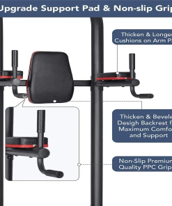 Power Tower Pull-Up Bar Dip Station Strength Training Workout Equipment For Professional Home Gym, Maximum Weight 180kg -rockbros-shop Power Tower Pull Up Bar Dip Station Workout Equipment 518051 2