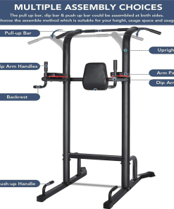 Power Tower Pull-Up Bar Dip Station Strength Training Workout Equipment For Professional Home Gym, Maximum Weight 180kg -rockbros-shop Power Tower Pull Up Bar Dip Station Workout Equipment 518051 3