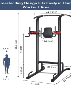 Power Tower Pull-Up Bar Dip Station Strength Training Workout Equipment For Professional Home Gym, Maximum Weight 180kg -rockbros-shop Power Tower Pull Up Bar Dip Station Workout Equipment 518051 4