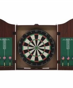 Professional Dart Set With Dartboard And Cabinet Sisal Steel