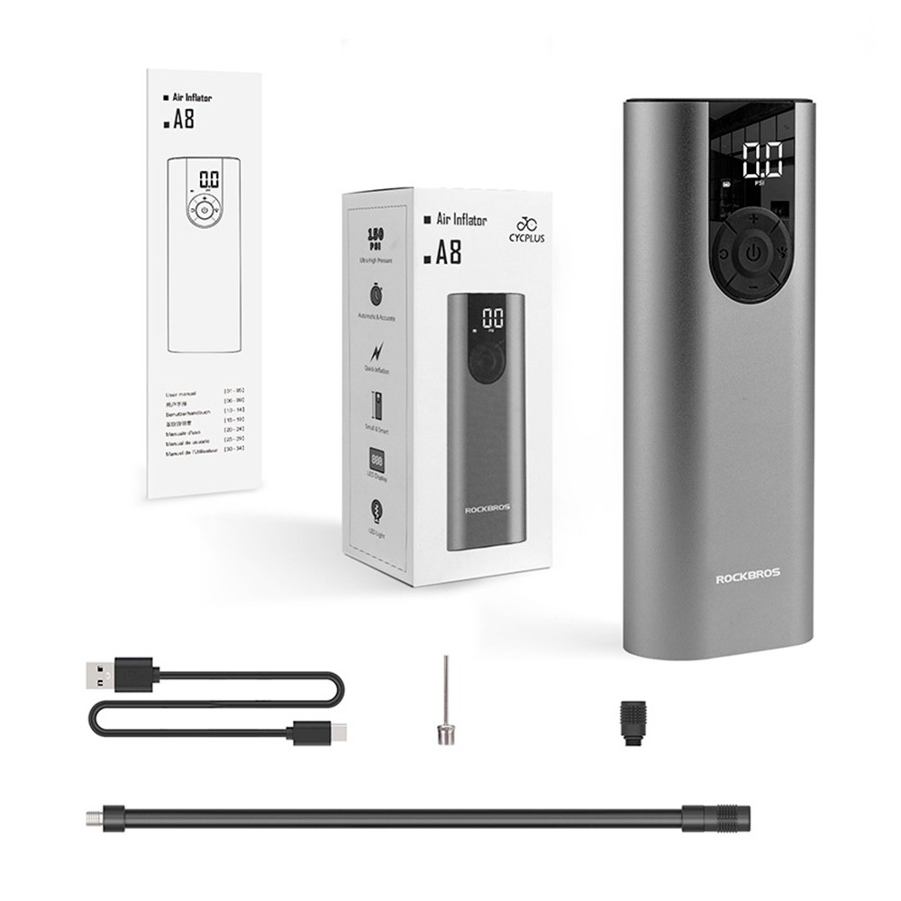 ROCKBROS A8 Electrical Air Pump 150PSI Fast Inflation Motorcycle Pump 2600mAh Battery ROCKBROS A8 Electrical Air Pump 150PSI Fast Inflation Motorcycle Pump 2600mAh Battery -rockbros-shop ROCKBROS A8 Electrical Air Pump 150PSI Fast Inflation Motorcycle Pump 518666 0