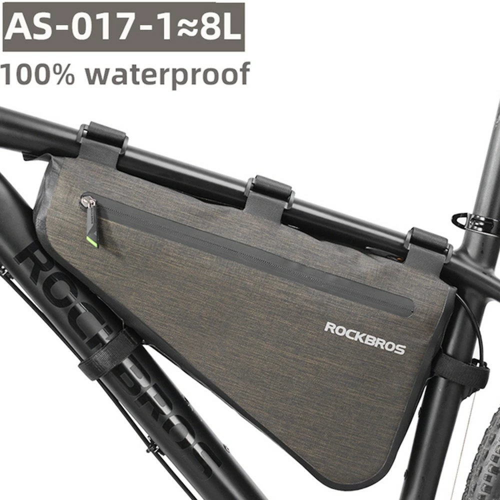 ROCKBROS AS-017 Bicycle Bag Rainproof MTB Road Frame Bag Triangle Pouch Waterproof Caulking Bag - 8L Capacity 4 ROCKBROS AS-017 Bicycle Bag Rainproof MTB Road Frame Bag Triangle Pouch Waterproof Caulking Bag - 8L Capacity - Image 2