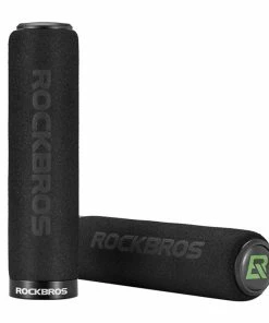 ROCKBROS Bicycle Grip MTB Sponge HandleBar Grip Anti-skid Shock-absorbing Soft Bike Grip Ultralight - Black