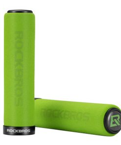 ROCKBROS Bicycle Grip MTB Sponge HandleBar Grip Anti-skid Shock-absorbing Soft Bike Grip Ultralight - Green
