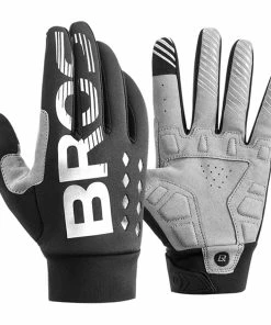 ROCKBROS Cycling Gloves Shockproof Wear Resistant Full Finger Windproof Gloves Breathable Lengthen Warm MTB Glove - L