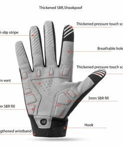 ROCKBROS Cycling Gloves Shockproof Wear Resistant Full Finger Windproof Gloves Breathable Lengthen Warm MTB Glove - S -rockbros-shop ROCKBROS Cycling Gloves Shockproof Wear Resistant S 518165 2