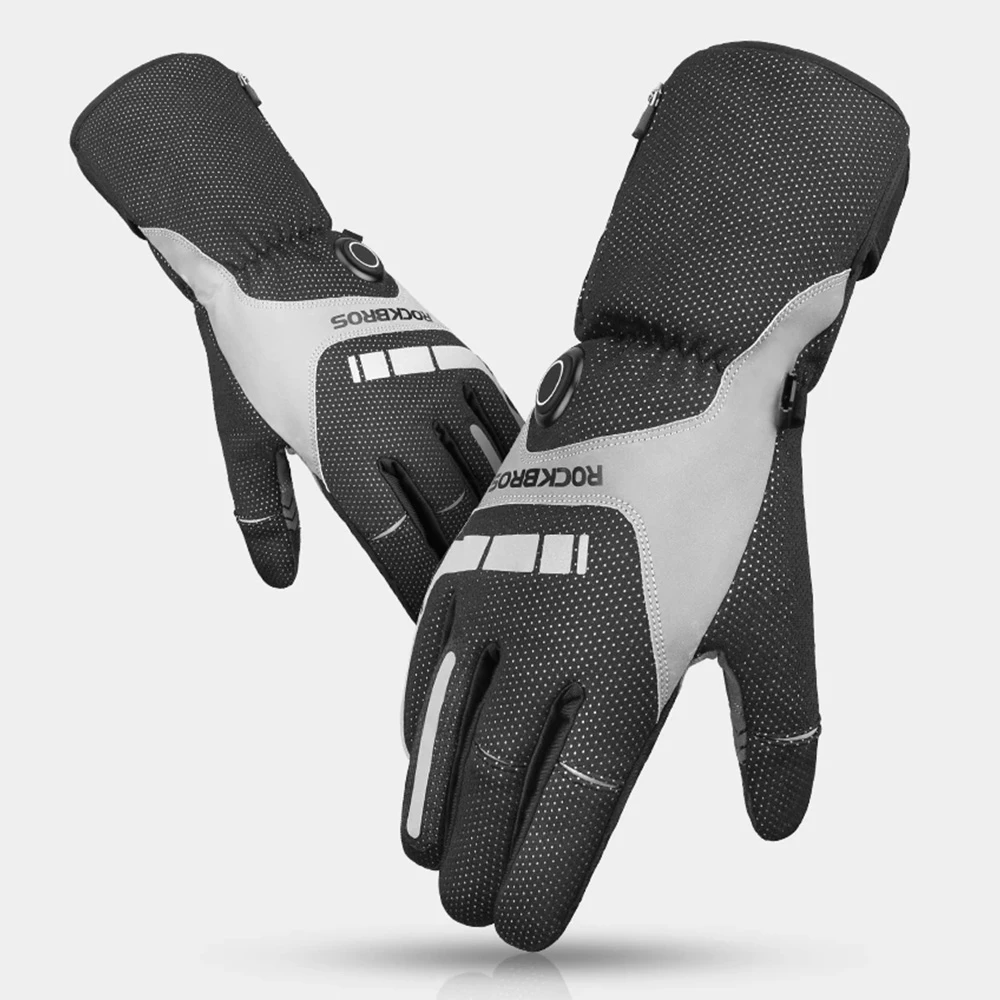 ROCKBROS Bicycles Bikes Motorcycle Gloves Waterproof Heated Thermal Heated Gloves Touch Screen Battery Powered Three Gears Adjustment Anti-Slip Cycling Skiing Climbing Gloves Winter Heating Gloves - XL 4 ROCKBROS Bicycles Bikes Motorcycle Gloves Waterproof Heated Thermal Heated Gloves Touch Screen Battery Powered Three Gears Adjustment Anti-Slip Cycling Skiing Climbing Gloves Winter Heating Gloves - XL - Image 2