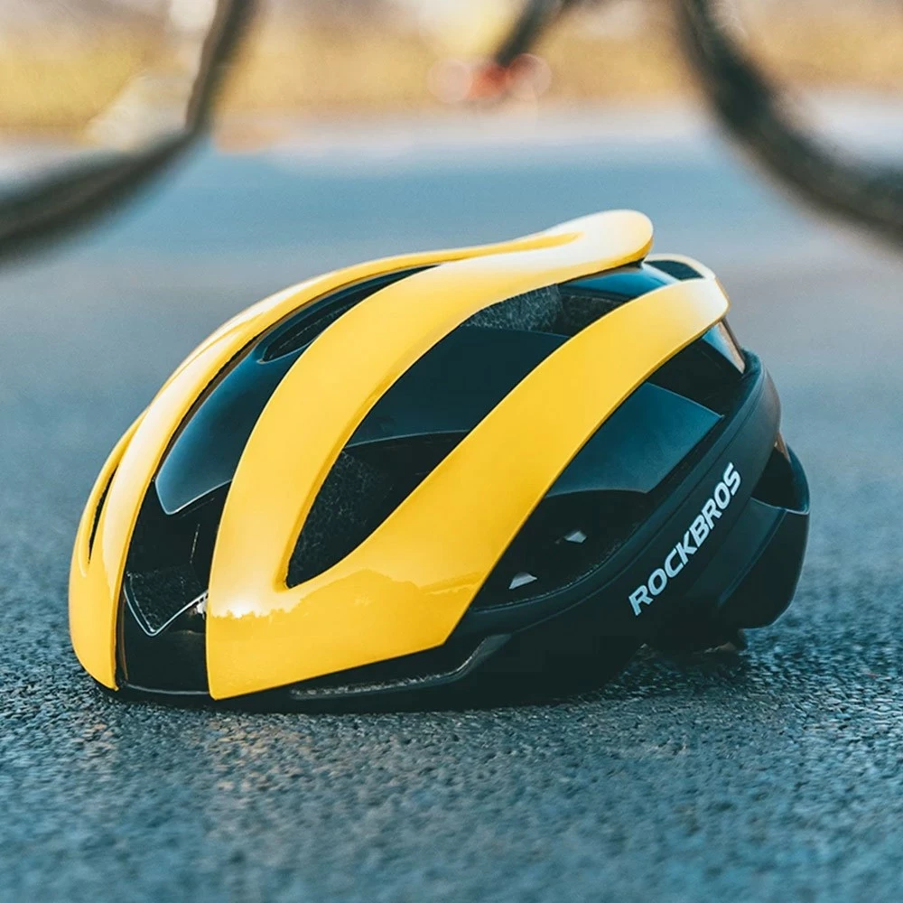 ROCKBROS RB-01 Cycling Helmet Ultralight Road Bike Helmet MTB Scooter Helmet Caps - Yellow L 5 ROCKBROS RB-01 Cycling Helmet Ultralight Road Bike Helmet MTB Scooter Helmet Caps - Yellow L - Image 3