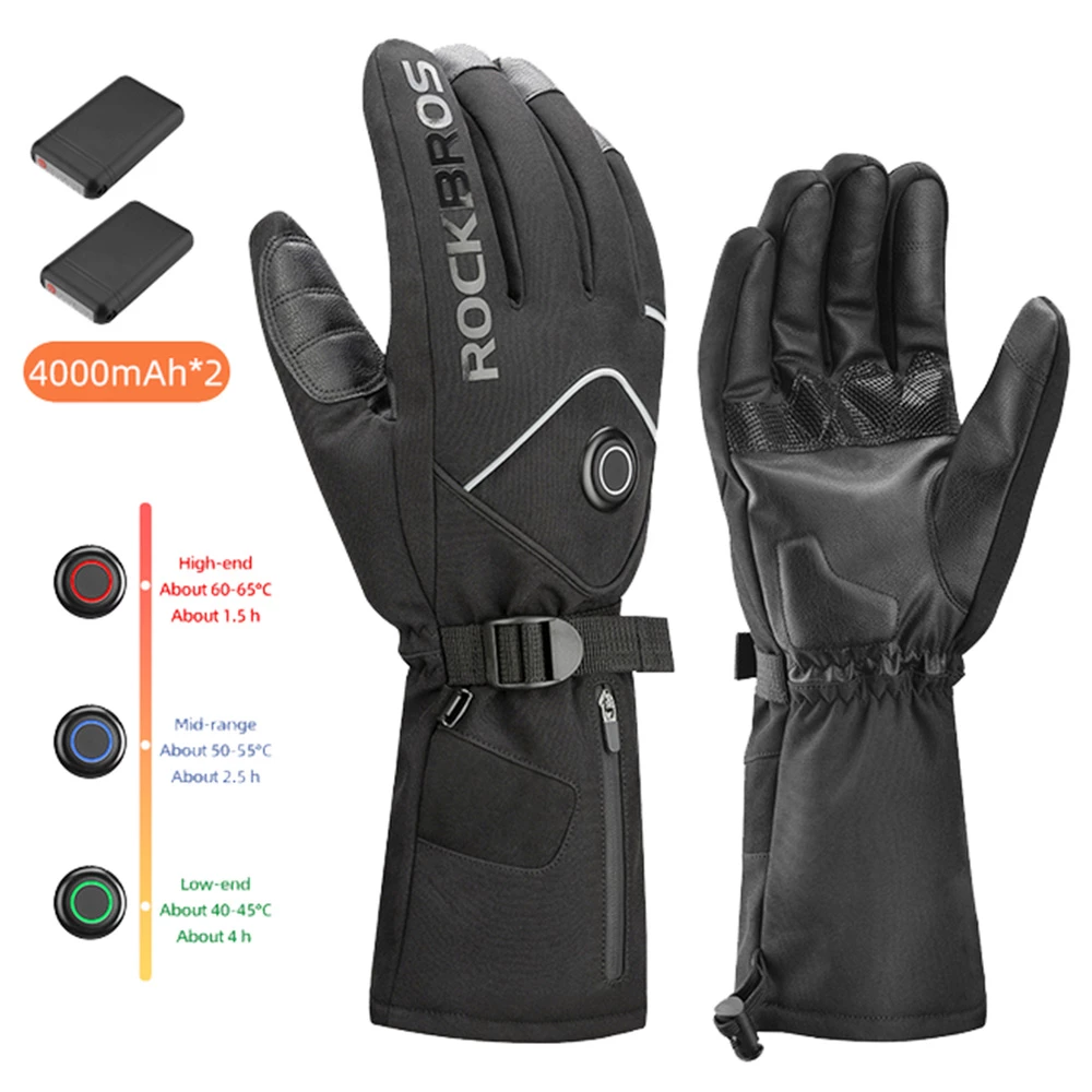 ROCKBROS S278 Heating Gloves For Cycling, Touchscreen Motorcycle Bicycle Breathable Waterproof Gloves - L 4 ROCKBROS S278 Heating Gloves For Cycling, Touchscreen Motorcycle Bicycle Breathable Waterproof Gloves - L - Image 2