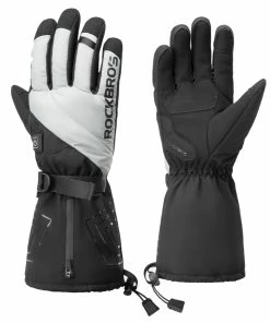 ROCKBROS S304 Heating Gloves For Cycling, Touchscreen Motorcycle Bicycle Gloves Breathable Waterproof - L